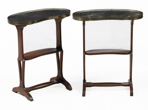 Pair of kidney side tables, 20th century