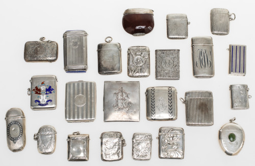 Lot of 23 hallmarked silver matchboxes of different manufac