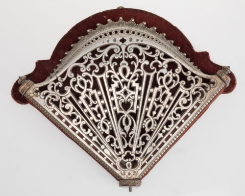 Openwork metal hanging magazine rack, 20th century