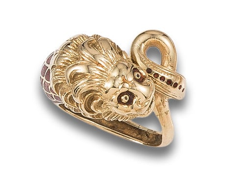 GOLD RING WITH ENAMELS