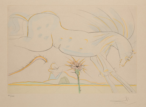 SALVADOR DALÍ Y DOMENECH, “The horse and the wolf ”, 1974