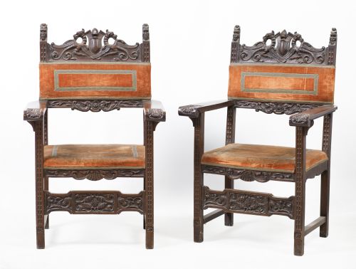 Couple of friar&#39;s chairs, Spain, c. 1900