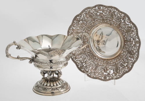 Spanish 916 sterling silver tray, 20th century