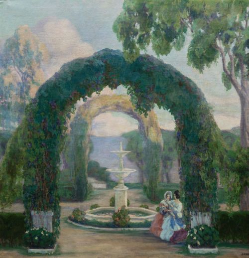 ALFONSO GROSSO, "Paisaje romántico, Alcazar de Sevilla", Ól