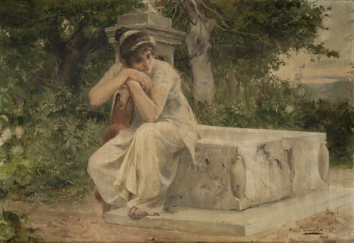 ISIDORO GARNELO FILLOL, "Aguadora romana", 1908, Óleo sobre