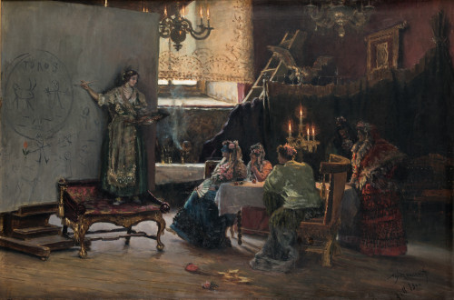 ANTONIO MUÑOZ DEGRAIN, "Reunión de mujeres en el estudio de