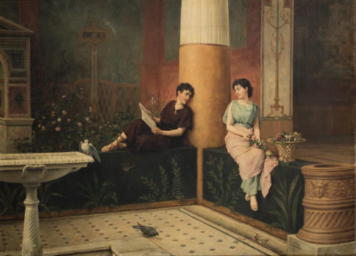 ALEJO VERA BLASCO, "Interior pompeyano con pareja de enamor