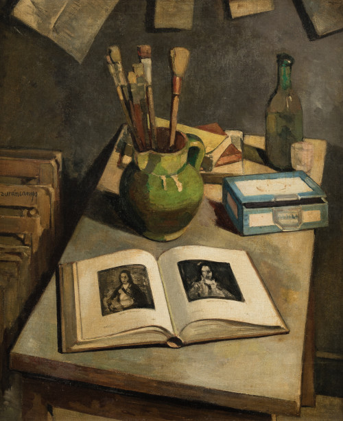 RAFAEL DURANCAMPS, "Estudio del pintor", Óleo sobre lienzo