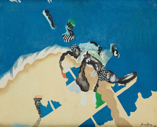 EDUARDO ARRANZ-BRAVO, "Gossos de mar", 1970, Óleo sobre lie