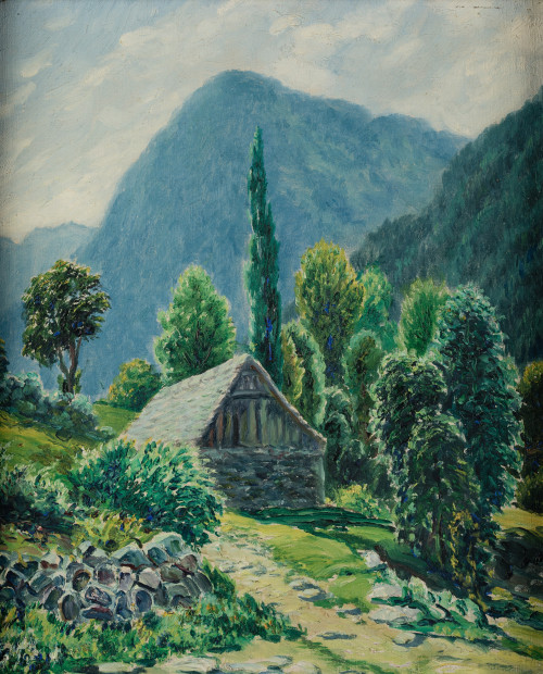 MARIANO PIDELASERRA BRÍAS, "Val d´Arán", 1943, Óleo sobre l