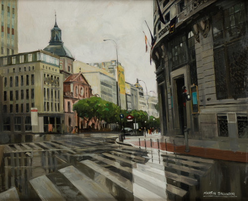 SANTIAGO MARTÍN SALVADOR, "Calle Alcalá-Sevilla", 2001, Óle