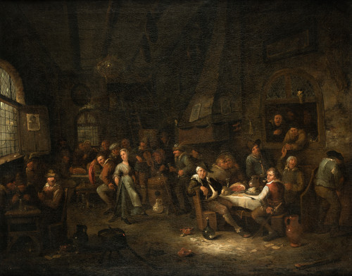 EGBERT VAN HEEMSKERK &#39;&#39;EL JOVEN", "Taberna", c. 1685, Óleo