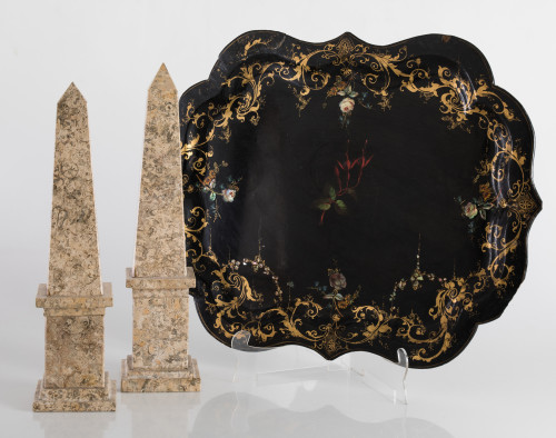 Victorian papier mache tray, England, 19th century