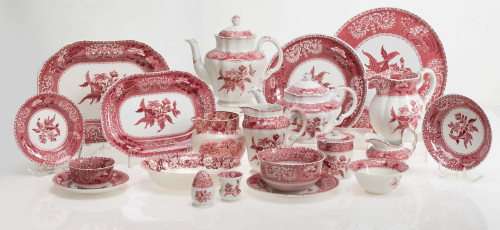 Stamped ceramic snack set, England, 20th century