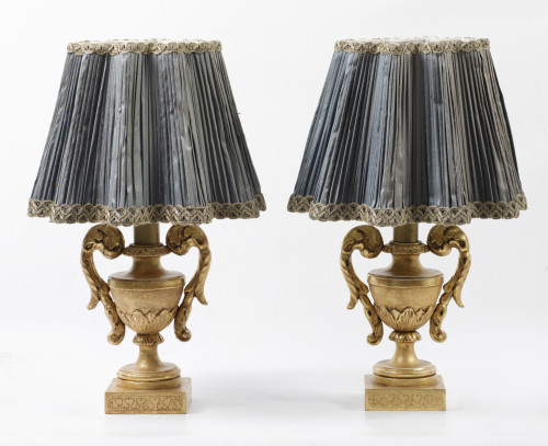 Pair of cup-shaped table lamps, 20th century