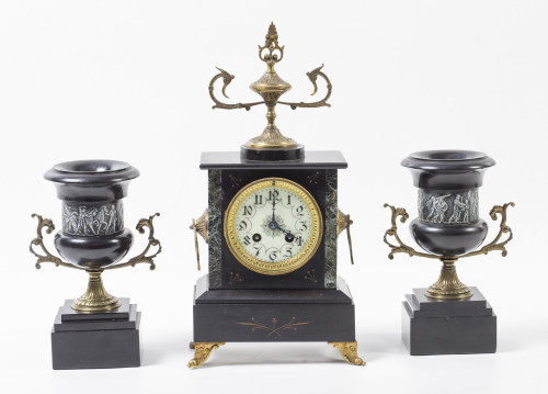 Napoleon III style clock and cup garnish, France, early 20t