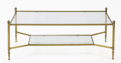 Gilded brass and glass coffee table, Spain, mid 20th centur