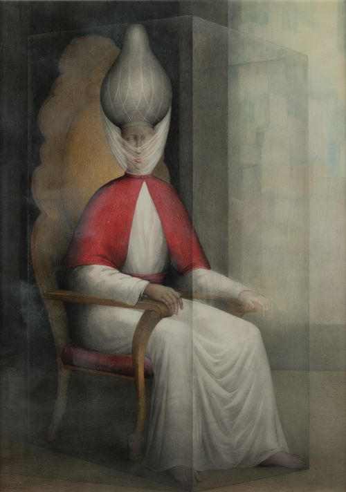 ANTONIO RAMOS NOTARIO, "Figura sentada", Técnica mixta sobr