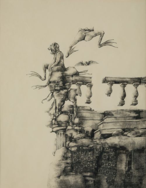 JOSÉ HERNÁNDEZ, "Personaje fantástico sentado", 1971, Tinta