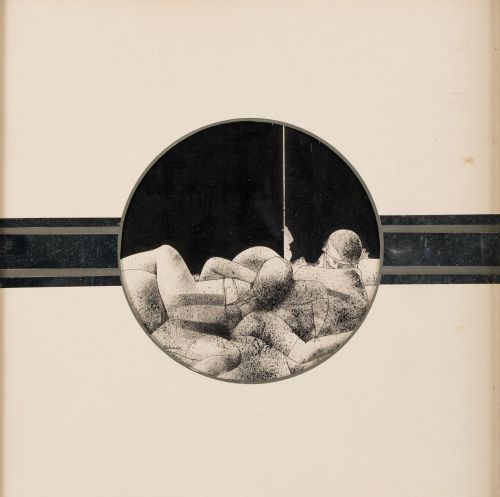 FRANCISCO ECHAUZ, "Figuras", Tinta y collage sobre papel