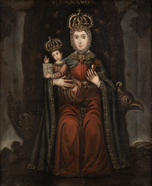 ESCUELA ESPAÑOLA, "Virgen de Valvanera", Óleo sobre lienzo.