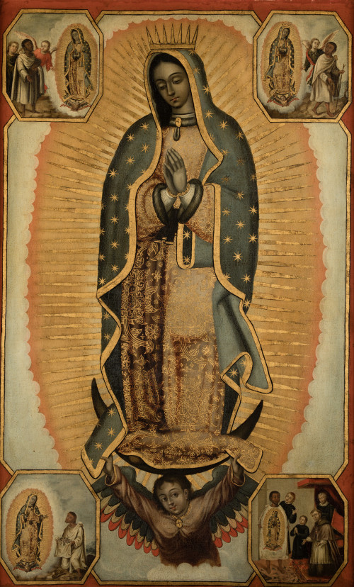 ESCUELA VIRREINAL , "Virgen de Guadalupe", Óleo sobre lienz