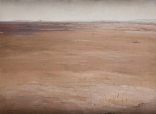 JOAQUIN SAENZ, "Llanura ocre", 1971, Óleo sobre lienzo