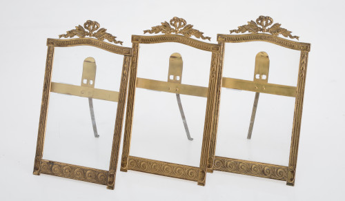 Three Louis XVI style gilt bronze frames, France, early  20