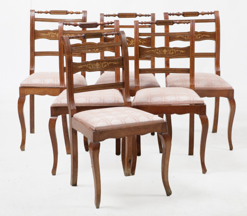 Six Alfonsine chairs, Spain, early  20th century