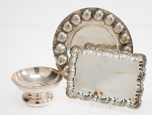 Letter tray in Spanish silver, law 916, 20th century