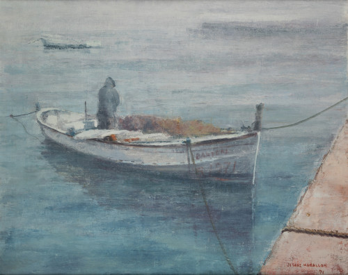 JOSÉ LUIS SANZ MAGALLÓN, "Barca", 1971, Óleo sobre lienzo a