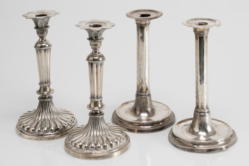 Pair of candlesticks in Spanish silver in their color, with