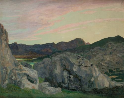 HERMENEGILDO ANGLADA CAMARASA, "Paisatge amb gran penya", c