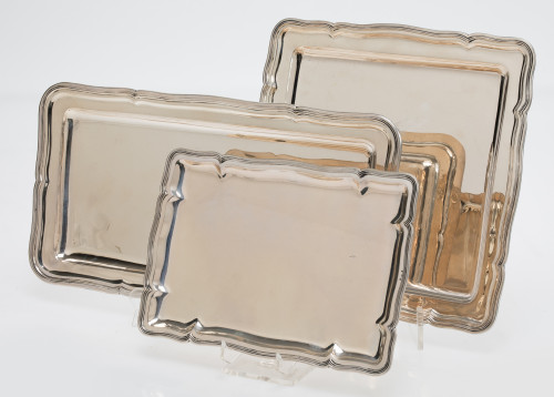 Punched 800 Sterling Silver Rectangular Tray