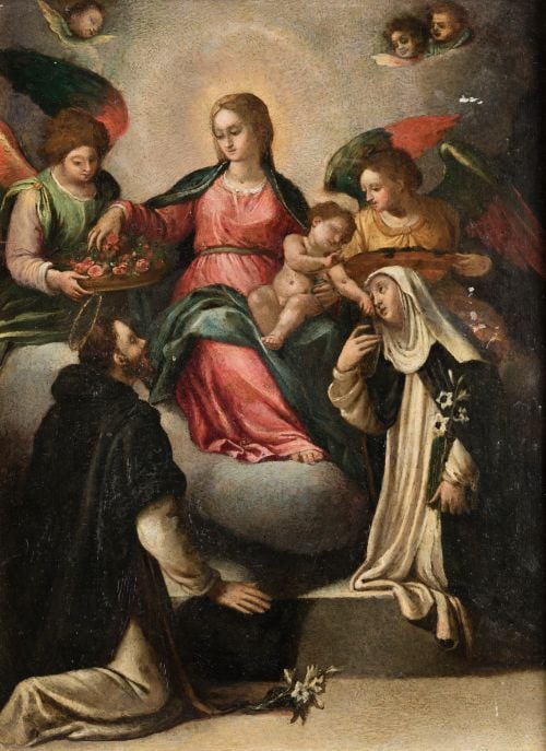 ESCUELA ITALIANA, ITALIAN SCHOOL (17th century) "Virgin of