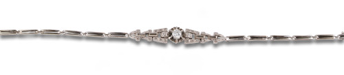 PULSERA DE PEDIDA ANTIGUA DE DIAMANTES, EN ORO BLANCO