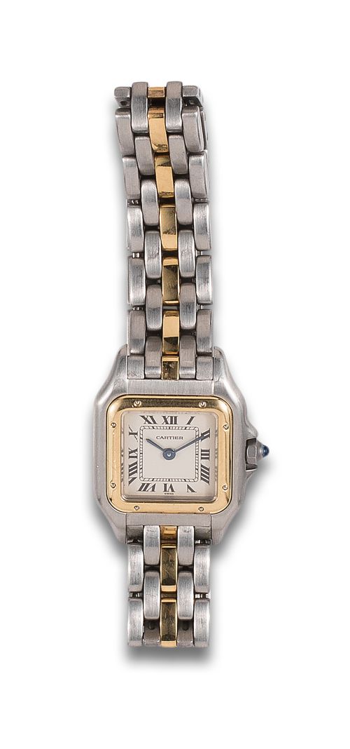 SANTOS CARTIER WRISTWATCH IN STEEL AND GOLD