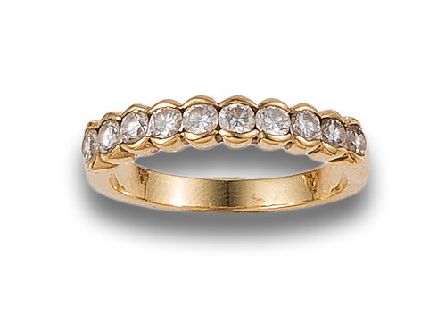 RING WITH DIAMONDS, IN YELLOW GOLD