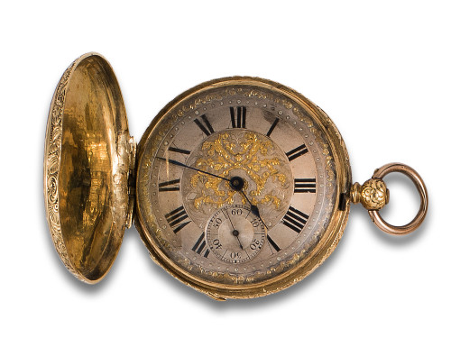 ENGLISH SABONETA POCKET WATCH IN YELLOW GOLD