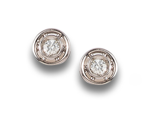 STUD DIAMONDS EARRINGS, IN WHITE GOLD