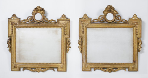 Pair of Charles IV style mirrors, Spain, 19th century