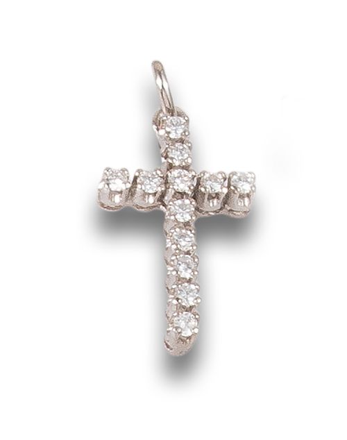 DIAMOND PENDANT CROSS, IN WHITE GOLD