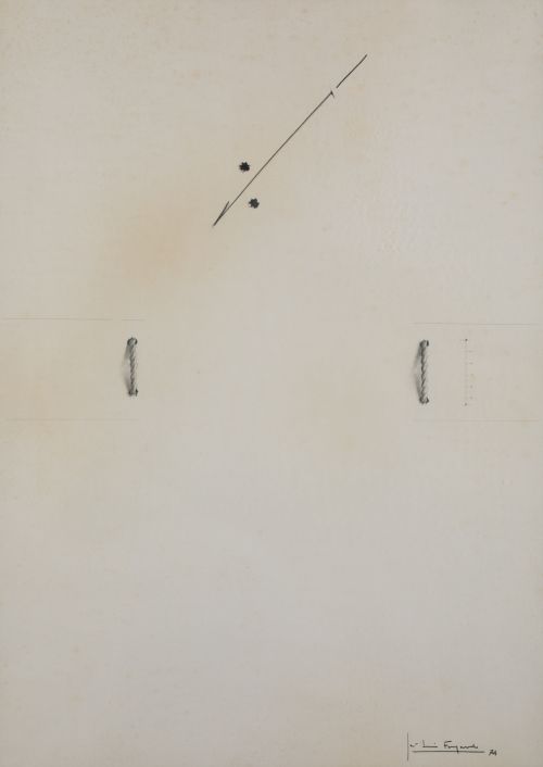 JOSÉ LUIS FAJARDO, "Cuerdas", 1974, Grafito sobre papel 