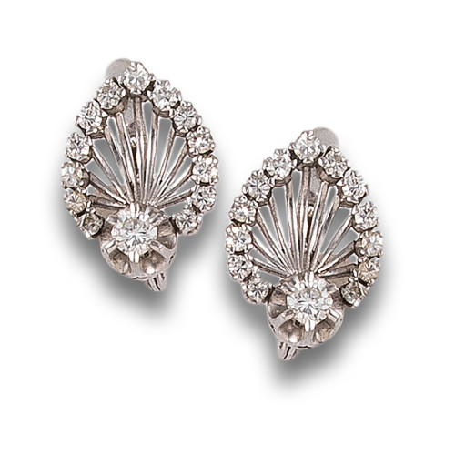 DIAMOND EARRINGS, IN PLATINUM