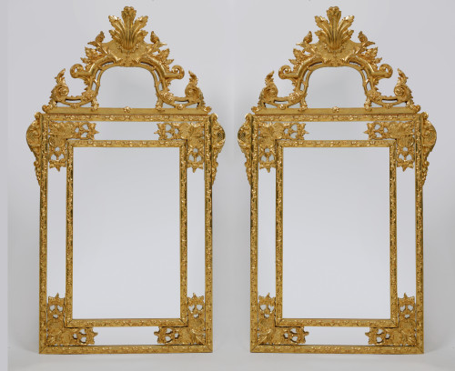 Pair of Louis XIV style mirrors, France, 20th century