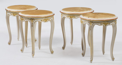 Four Louis XV style pedestal tables, France, 20th century