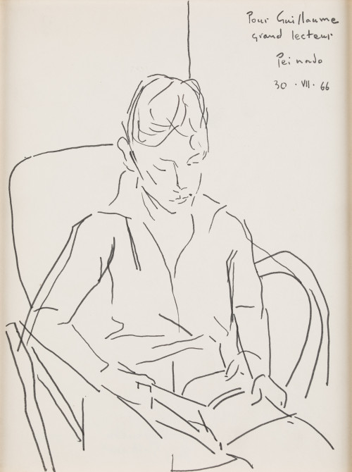 JOAQUÍN PEINADO VALLEJO, "Retrato de Guillaume", 1966, Rotu