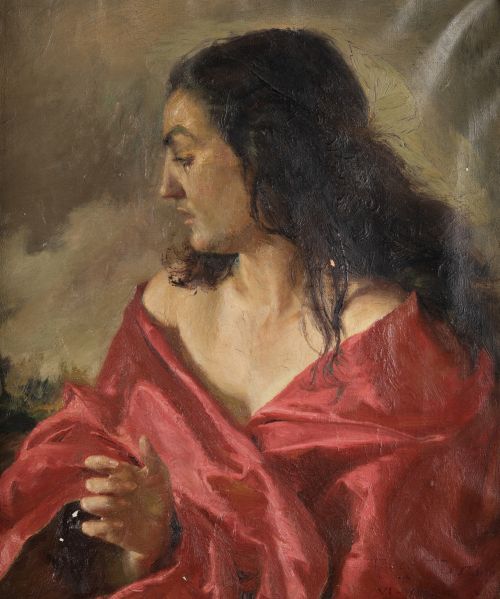 BALDOMERO ROMERO RESSENDI, "Gitana", Óleo sobre lienzo