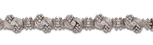 PLATINUM BRACELET, 50-60 YEARS WITH DIAMONDS