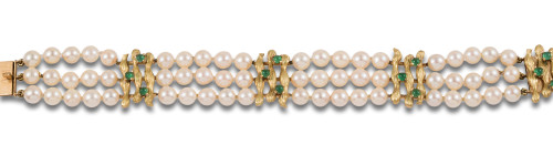 PEARL AND YELLOW GOLD BRACELET